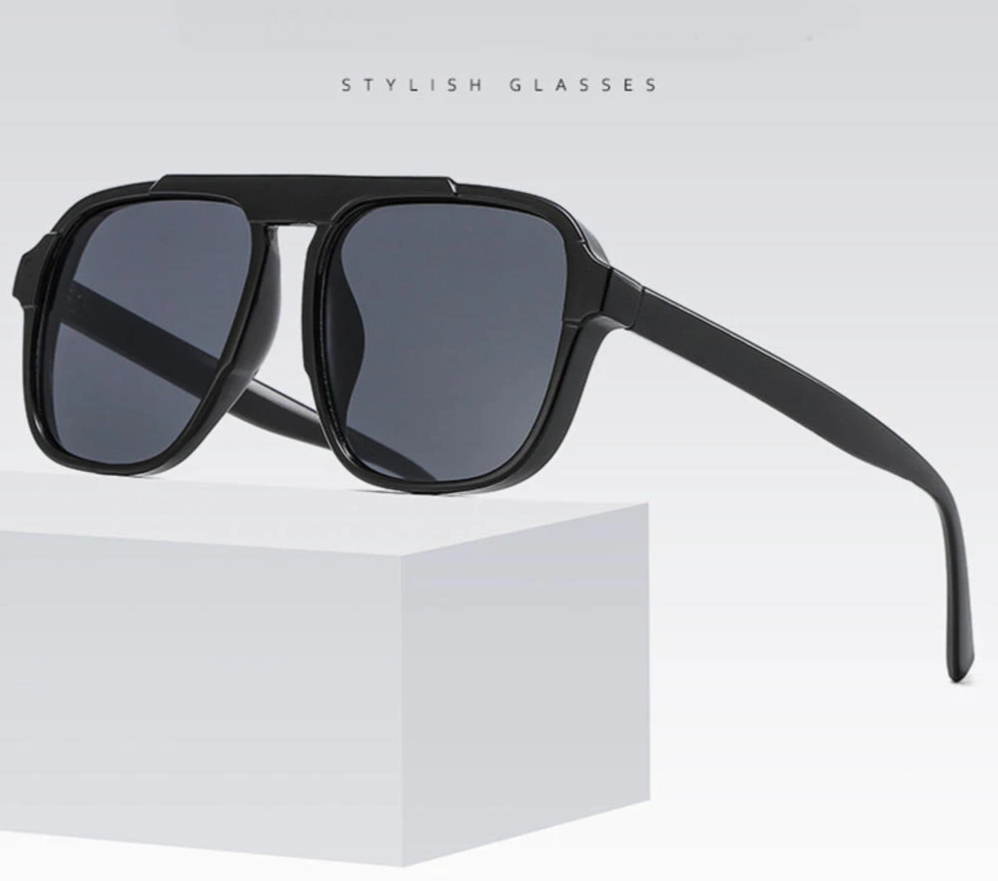 Grey Acetate Aviator Sunglasses
