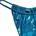 Blue Glossy Thong Bikini