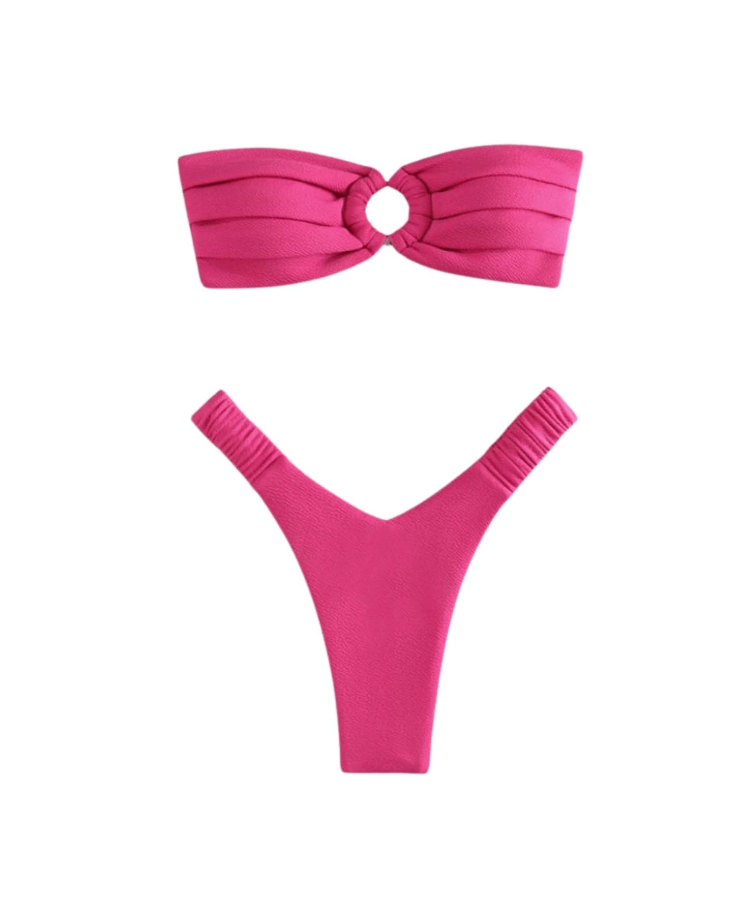 Ruched Bandeau Low Waist Bikini Set