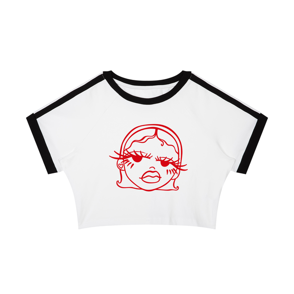 Girly Baseball Crop Tee