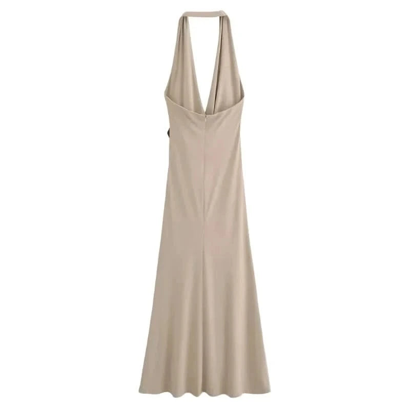 Back details of Halter Long Dress