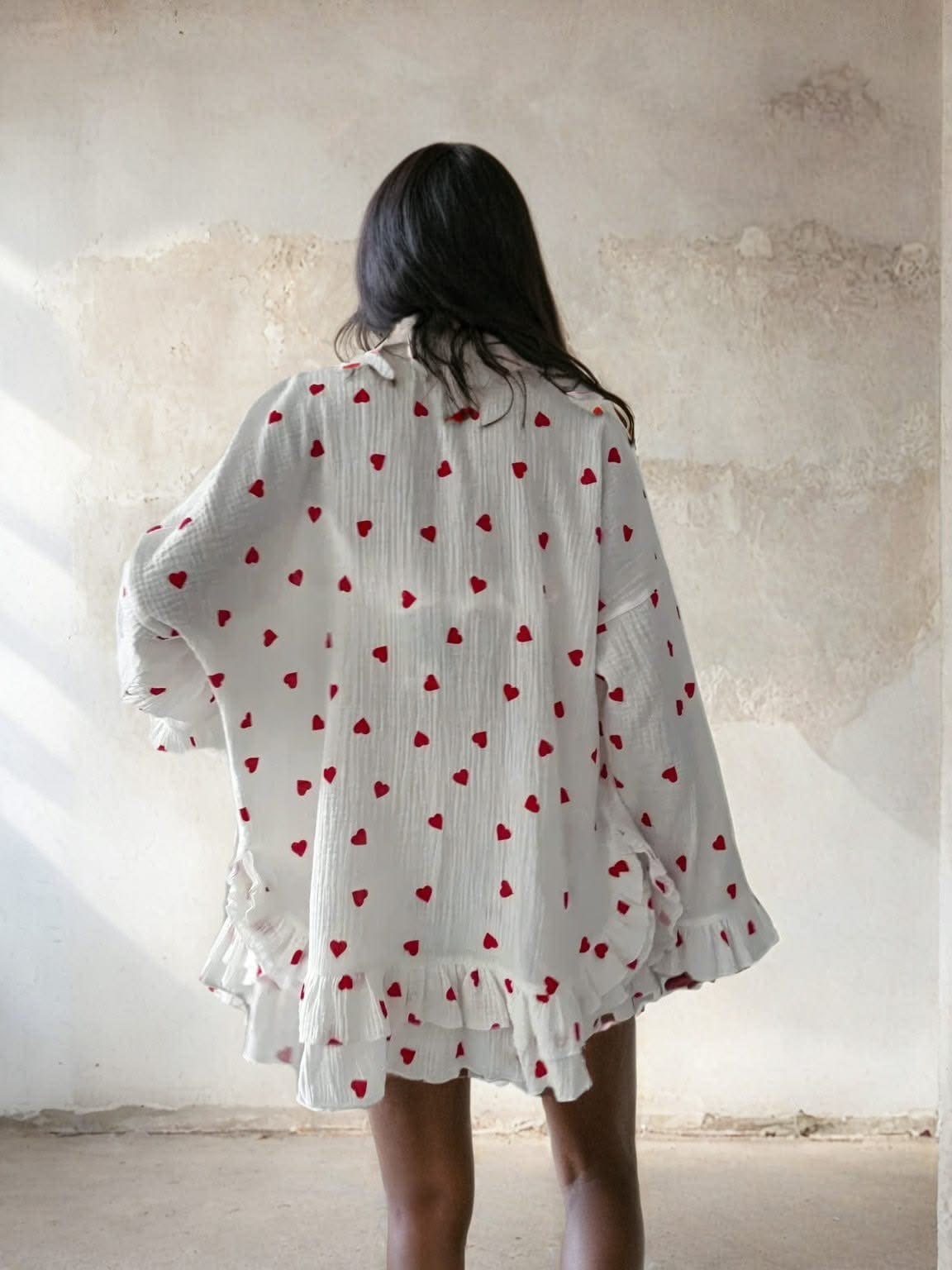 Back details of Heart Printed Three Piece Set