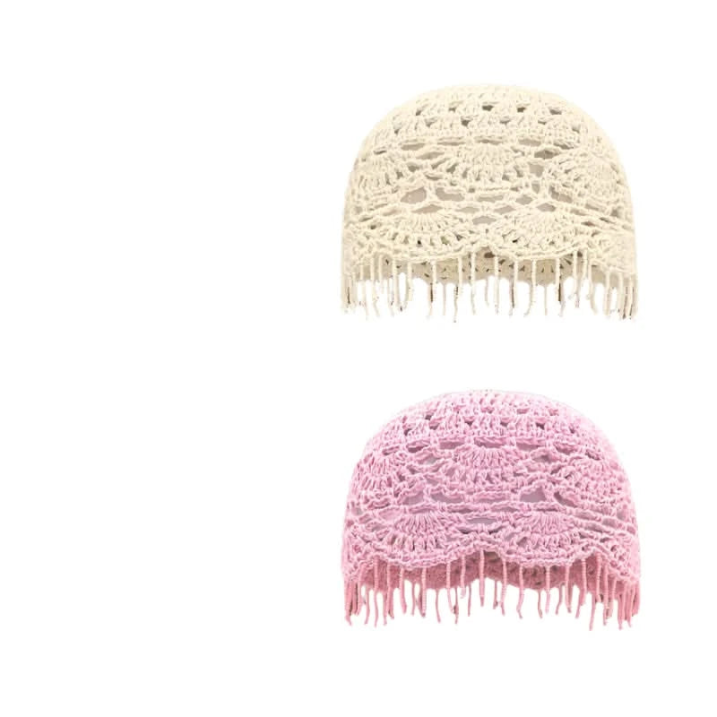 Boho Chic Fringed Knitted Beanie 2