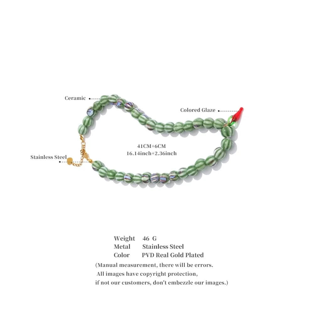 Chilli Pepper Beaded Necklace - Stylish Trending Jewelry