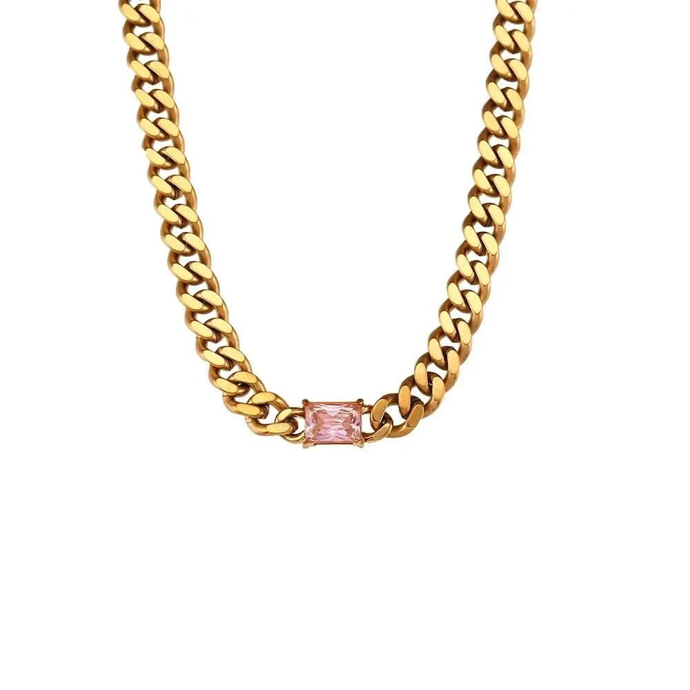 Gold Plated Cuban Chain Necklace - Trendy Choker