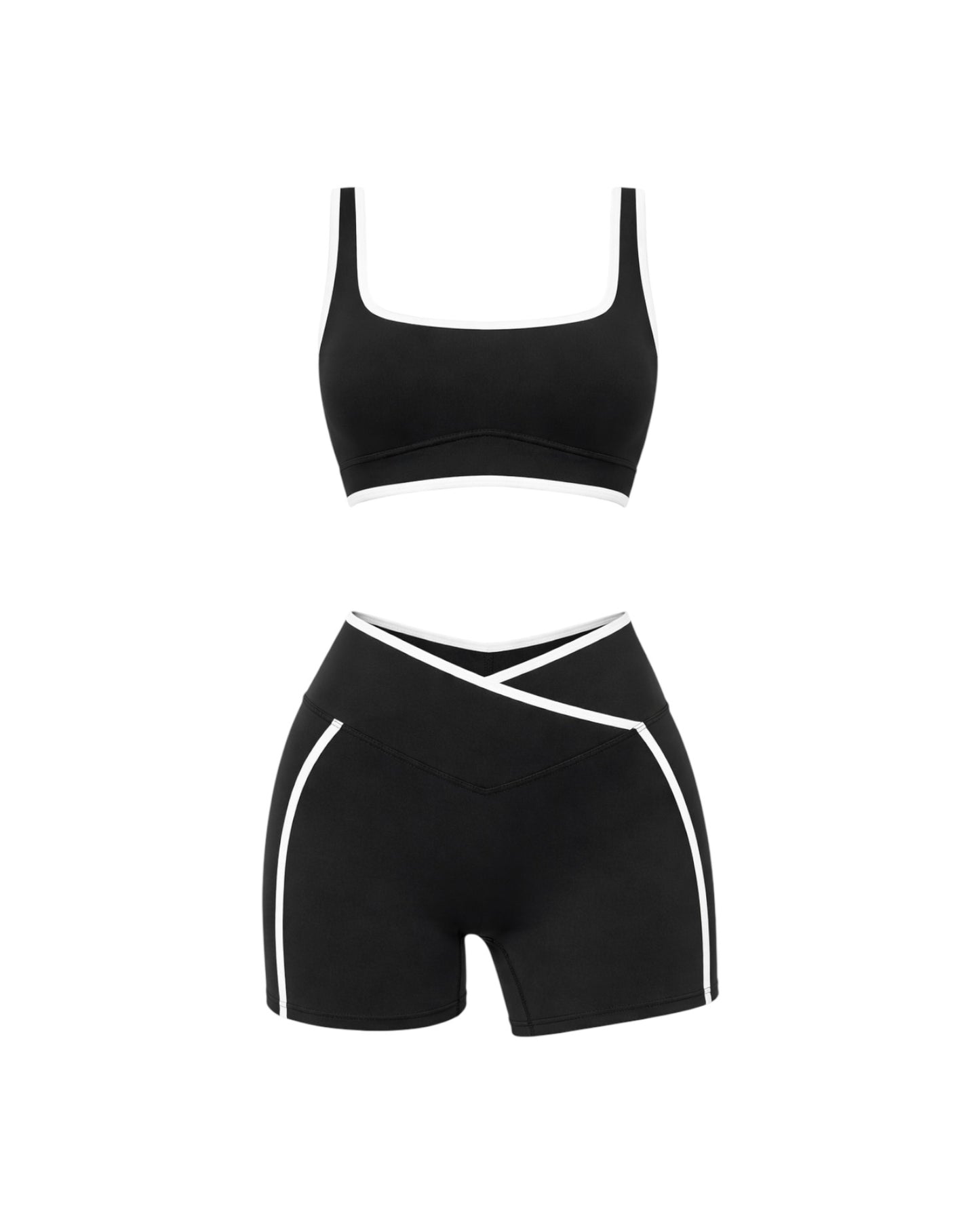 High Stretch Solid Yoga Shorts Set