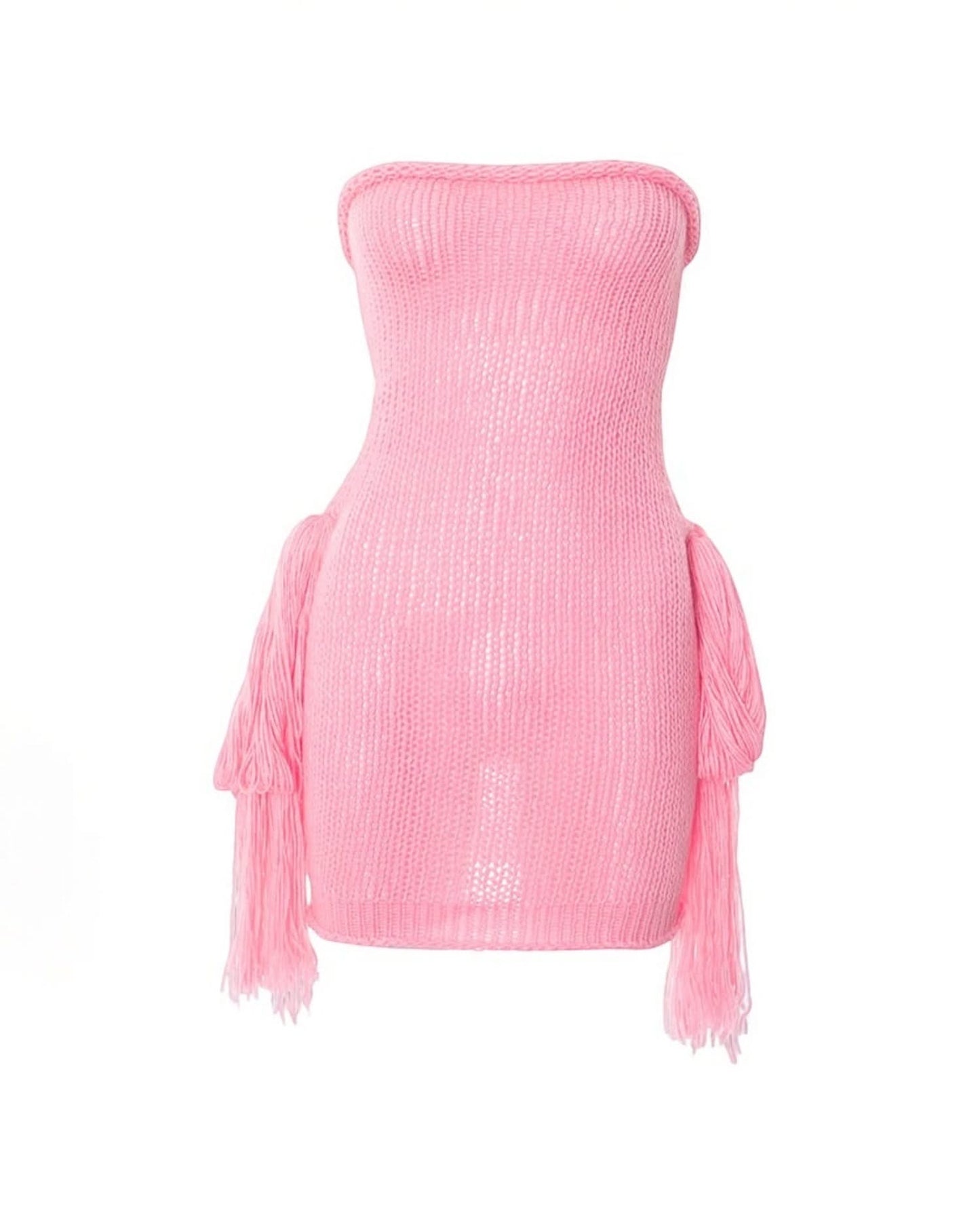 Peach Strapless Bodycon Mini Dress