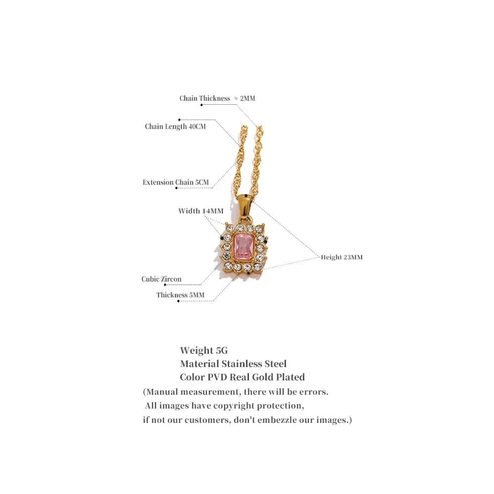 Materials and size details of Cubic Zirconia Pendant Necklaces