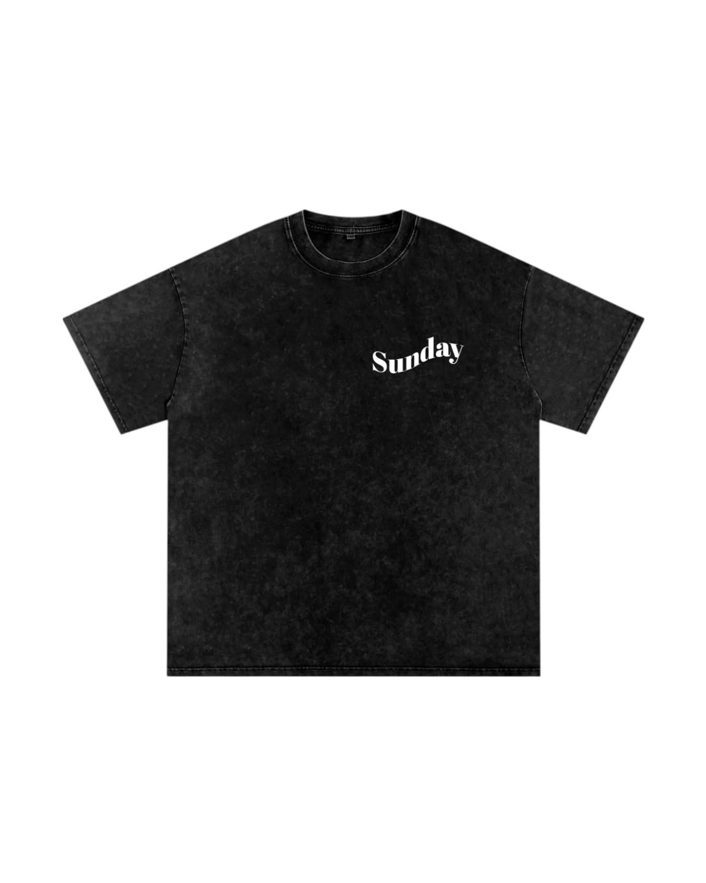 Sunday Car Meet Club - Acid Wash Oversize Tee - Casual Comfort