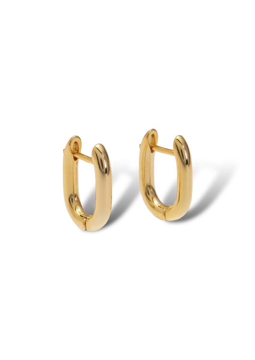 Oval Huggie Hoop Earrings