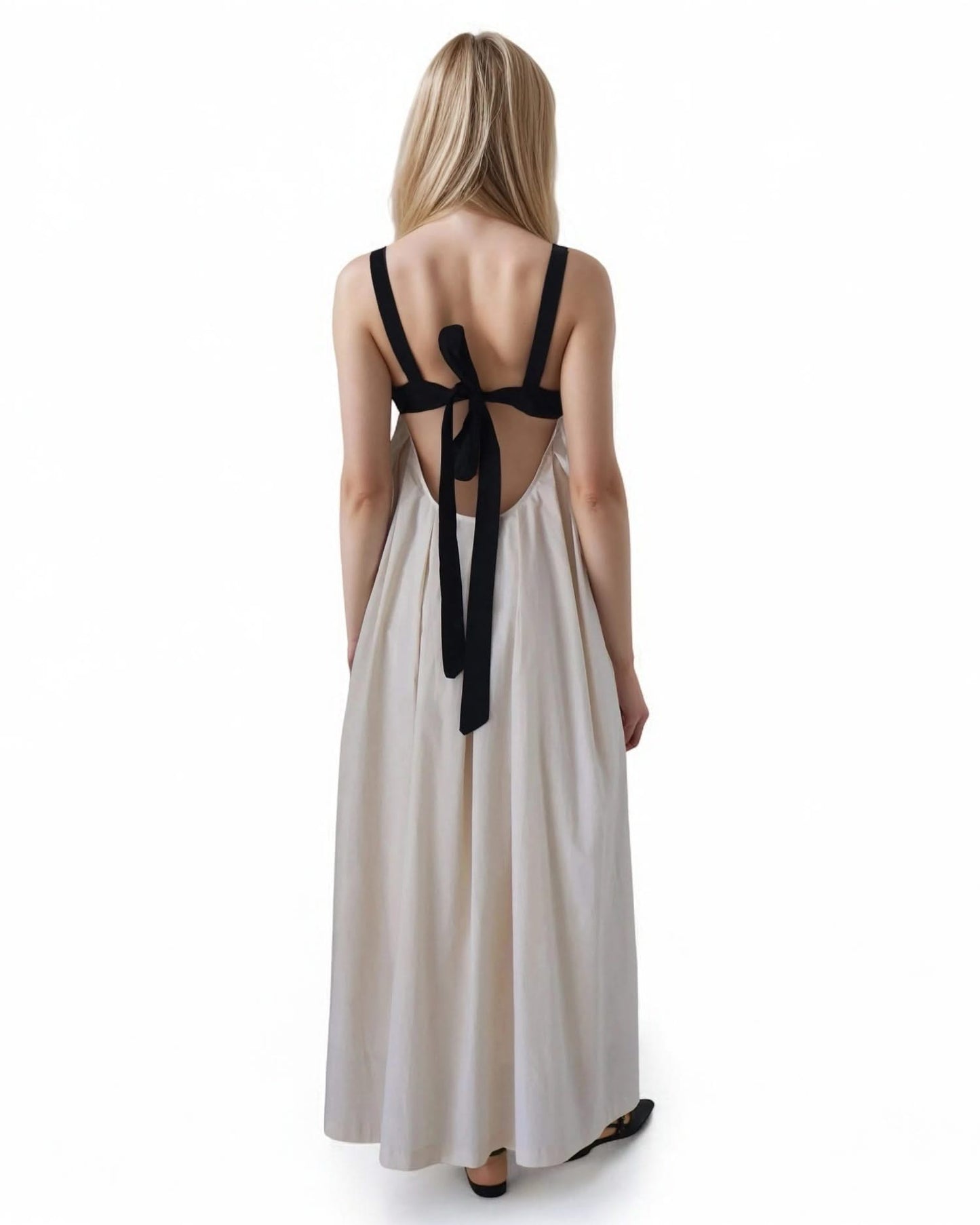 Patchwork Maxi Dress – Backless Summer Chic