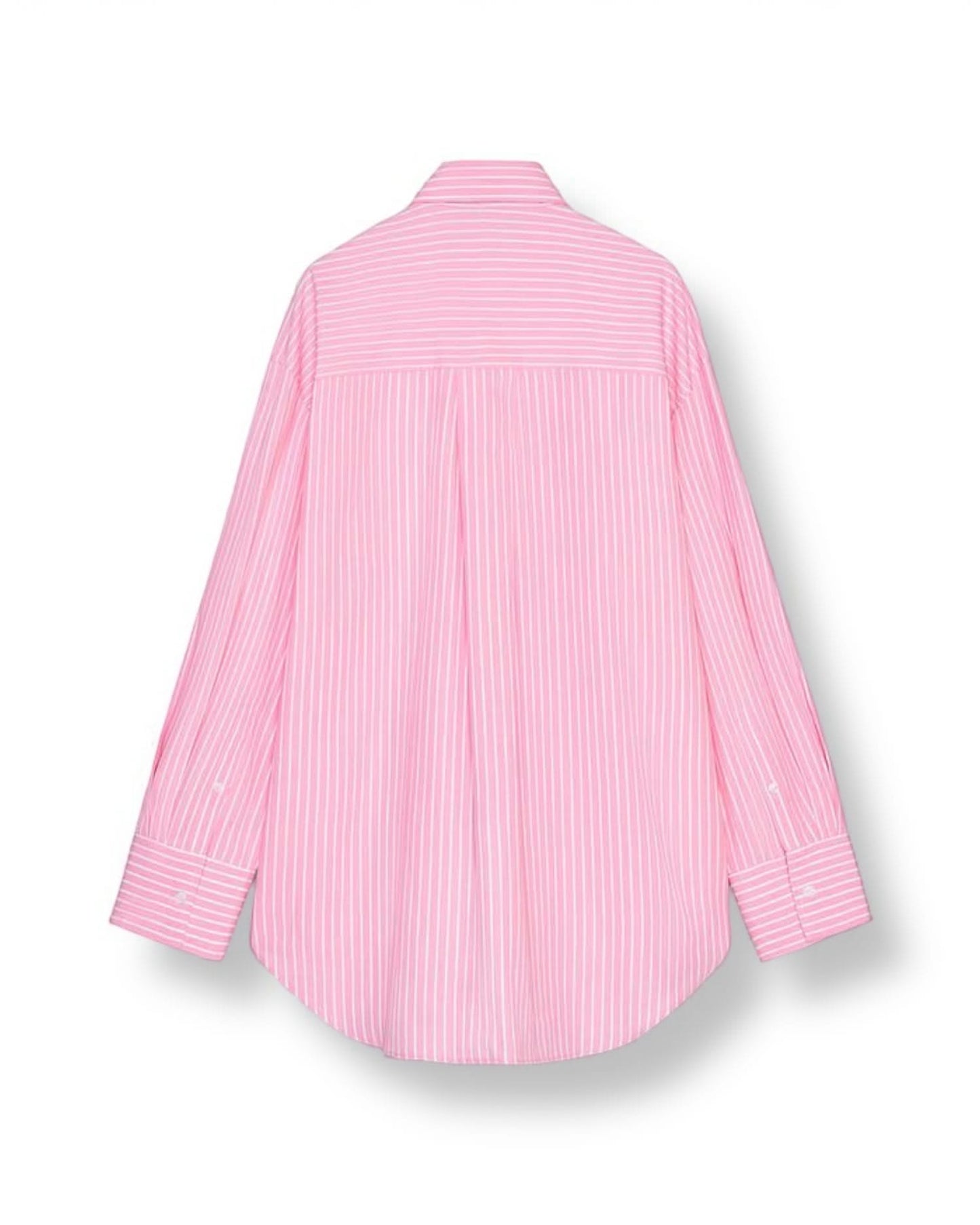 Pink Casual Striped Loose Fit Boyfriend Shirt