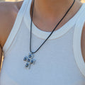 Sample wearing of Silver Plated Cross Pendant Necklace