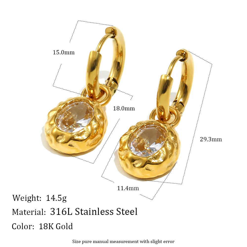 Gold Color Hoop Earring Skeleton Stainless Steel