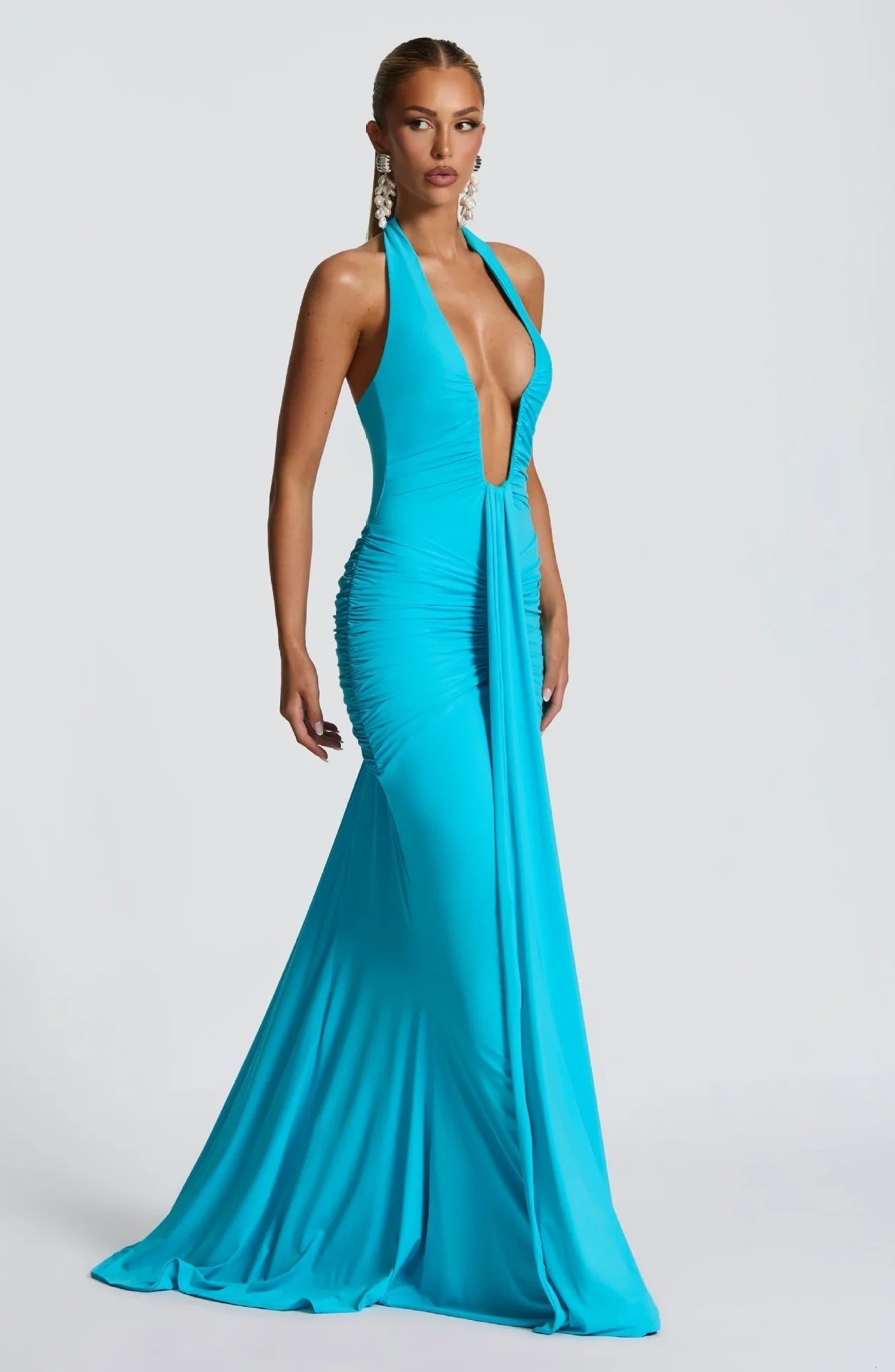 Dress - White V-Neck Sleeveless Maxi