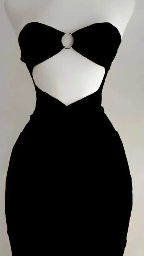 Sexy Strapless Cutout Maxi Dress