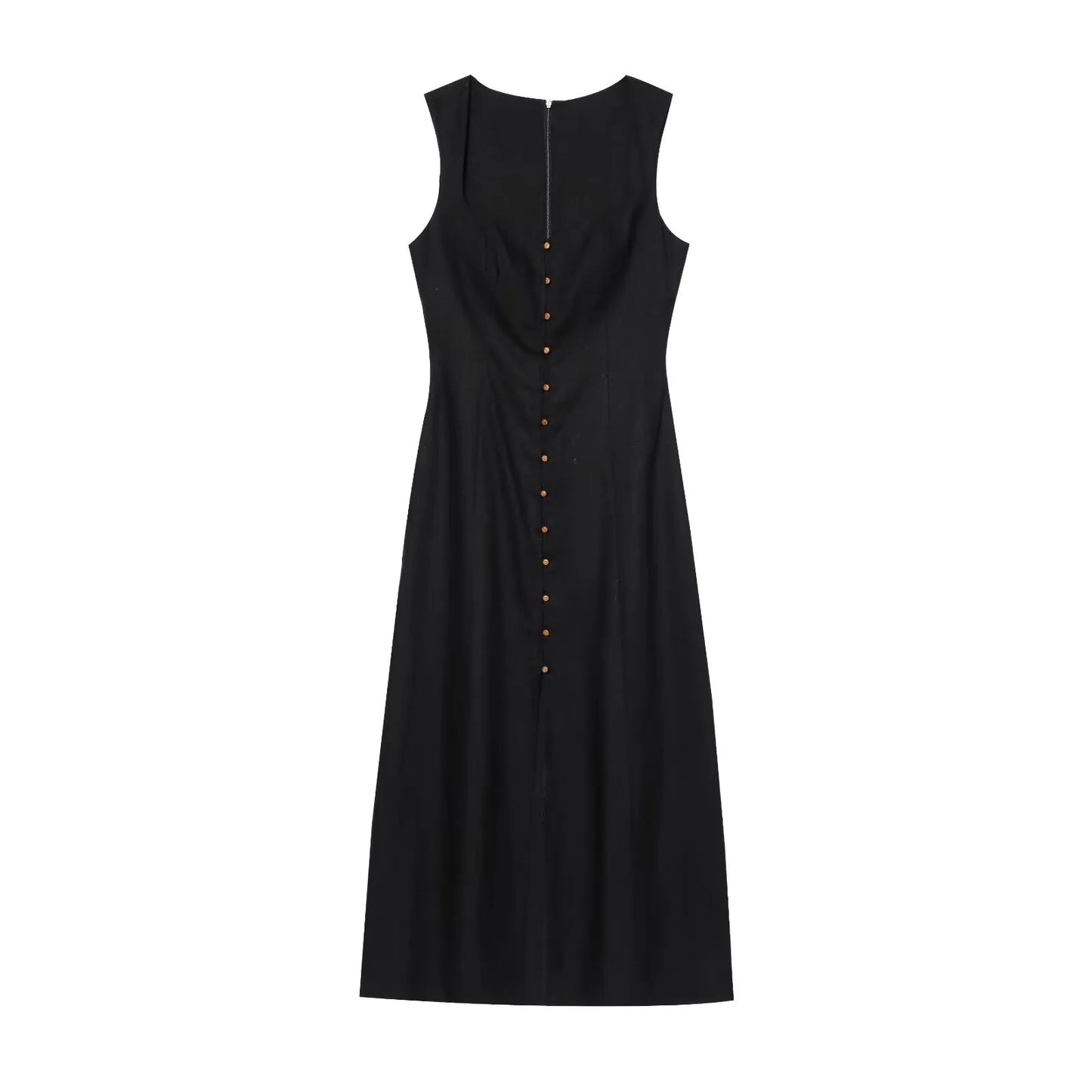 Vestido midi de escote cuadrado: un básico elegante para el verano