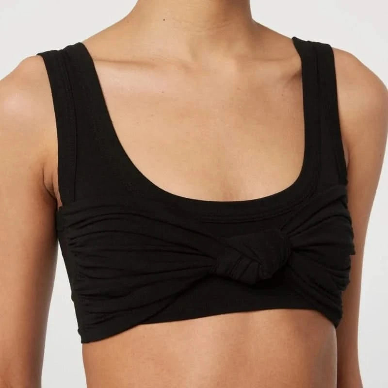 Sample wearing of Black Square Neck Tank Tops