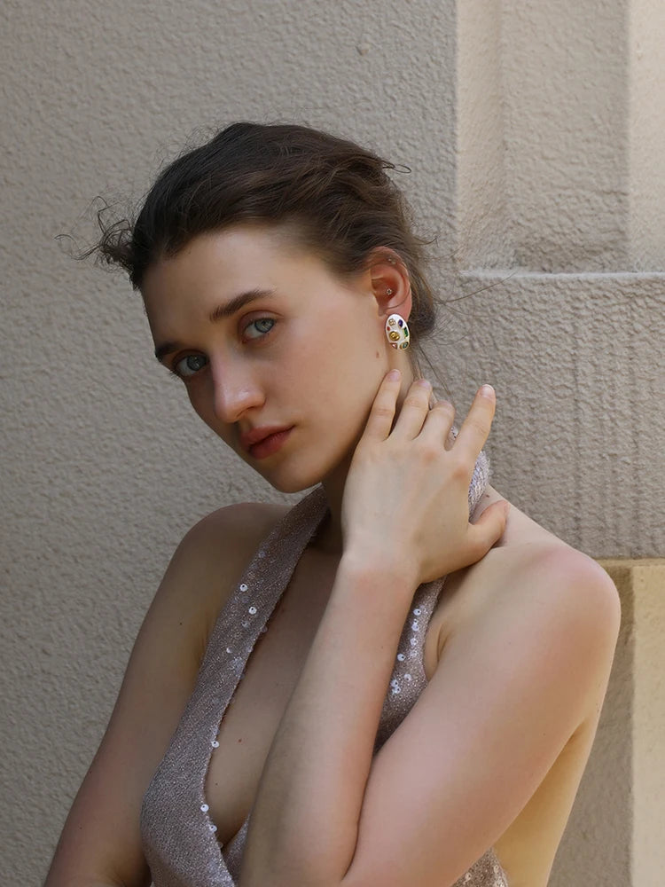 Colorful Geometric Zircon Earrings – Party Statement Jewelry