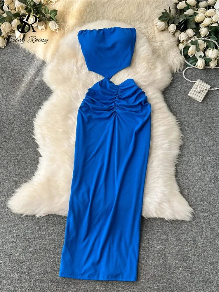Conjunto playero sin tirantes – Brunch Chic y sexy