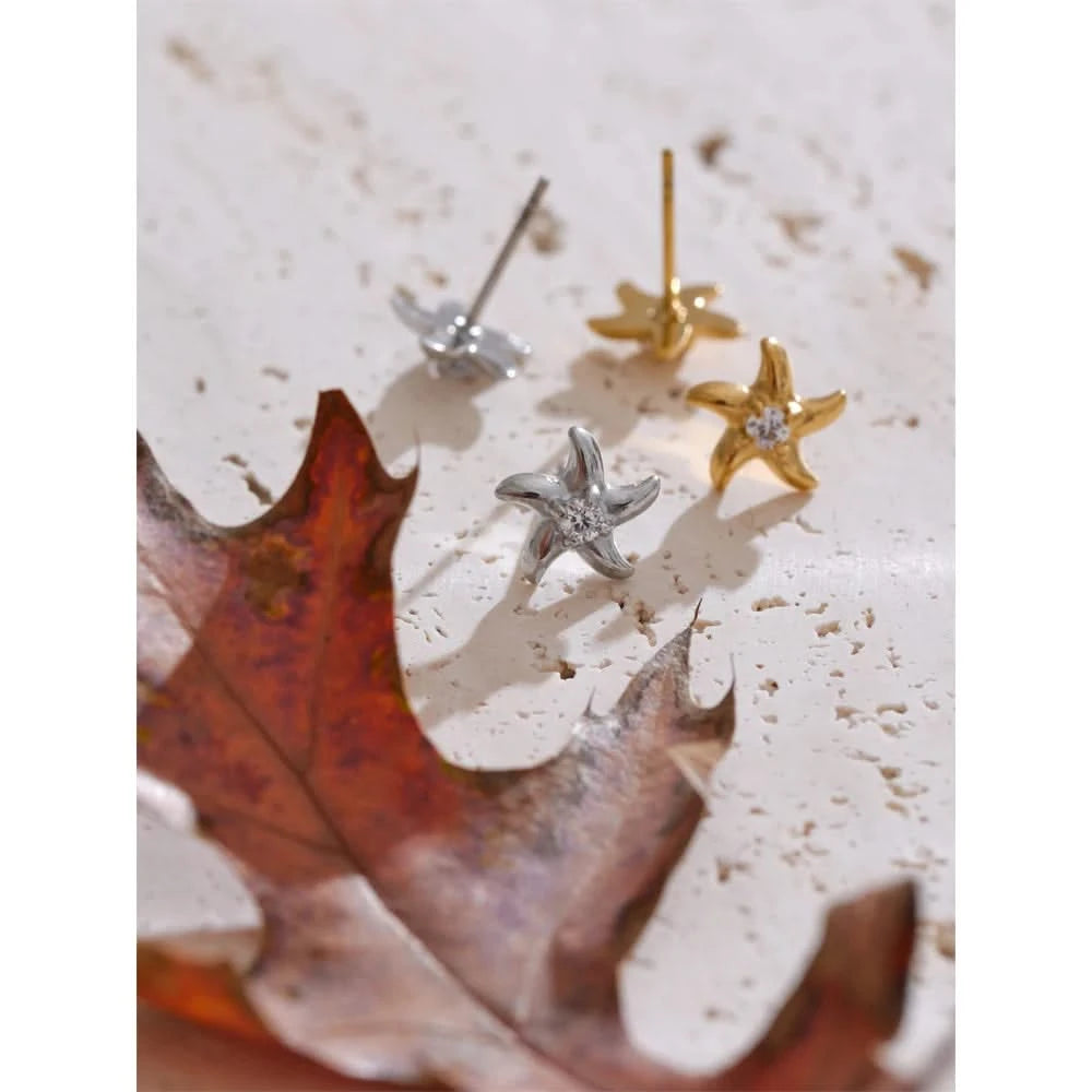 Ocean Starfish Stud Earrings - Beach Chic Glam