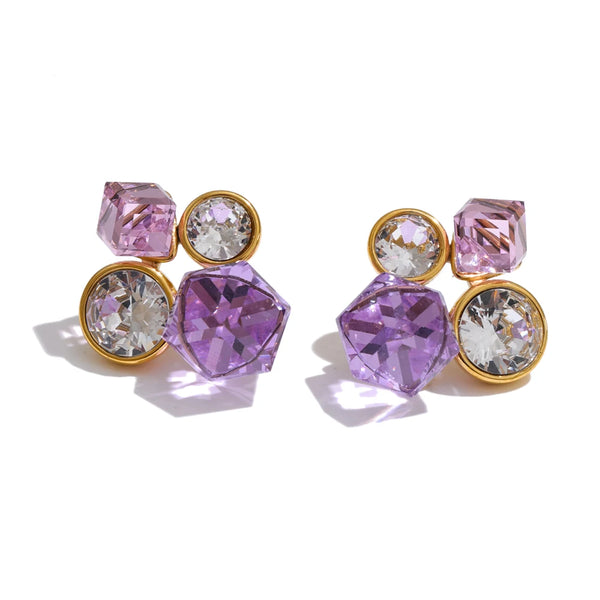 Crystal Cluster Stud Earrings