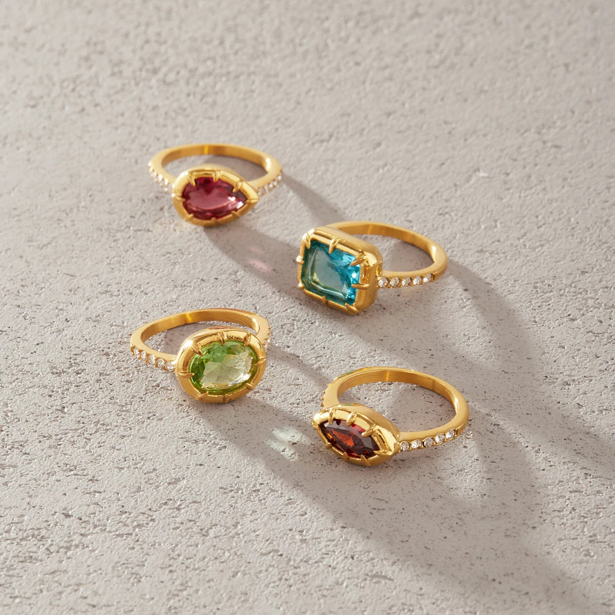 Geometric Zircon Ring