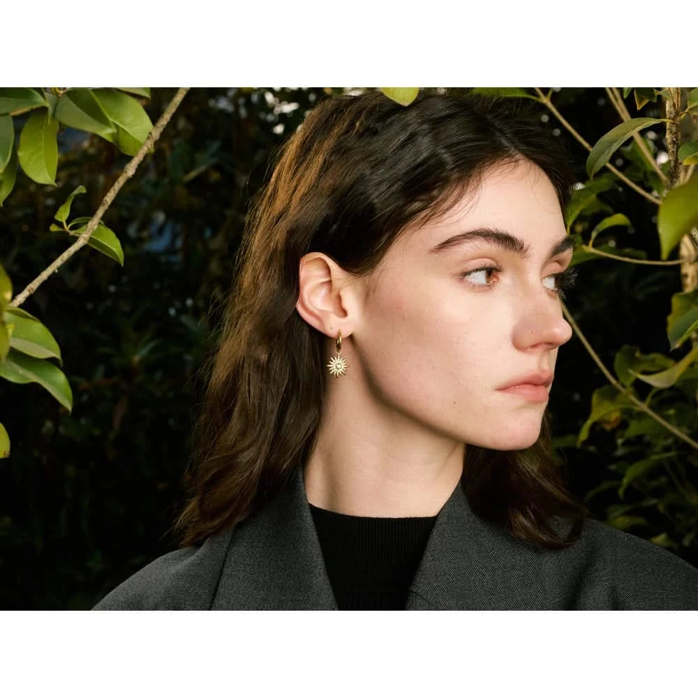 Sun Drop Hoop Earrings - Exquisite Zirconia Sparkle