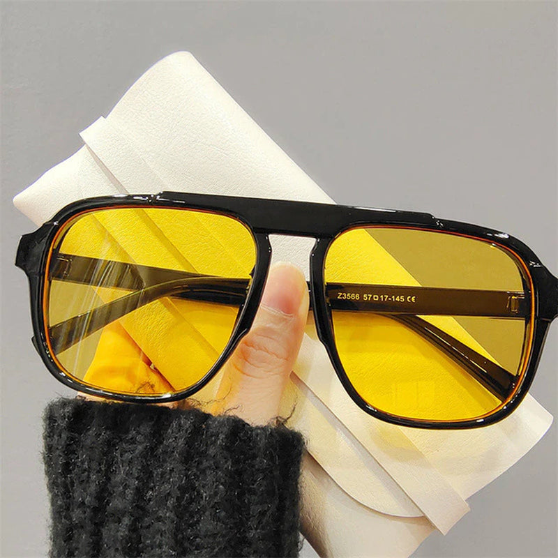 Yellow Acetate Aviator Sunglasses
