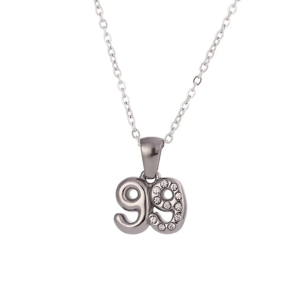 Silver 99 Birthdate Necklace