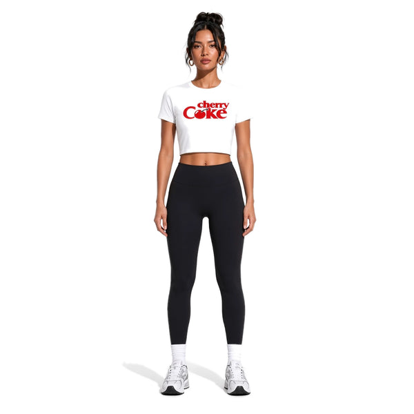 Cherry Coke Crop Tee — front
