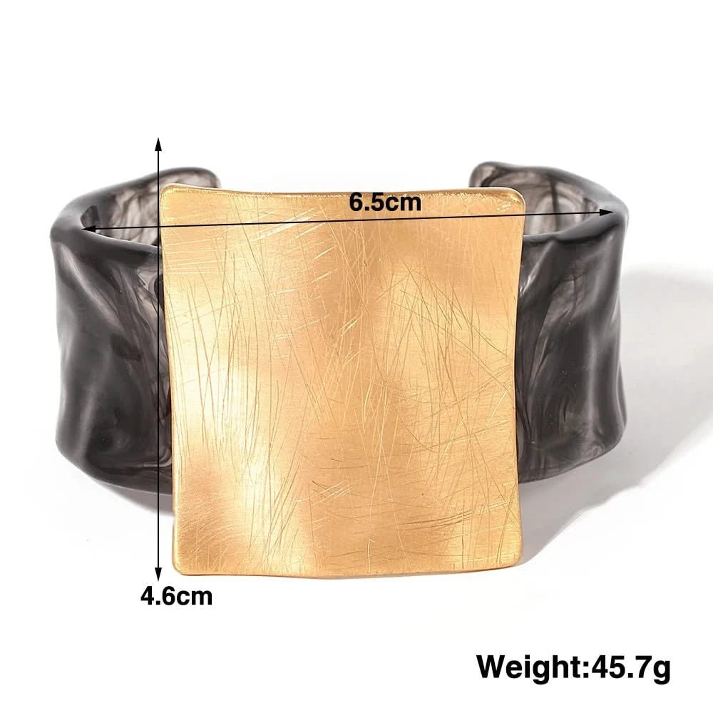 Chic Matte Metal Square Bangle - Party Essential
