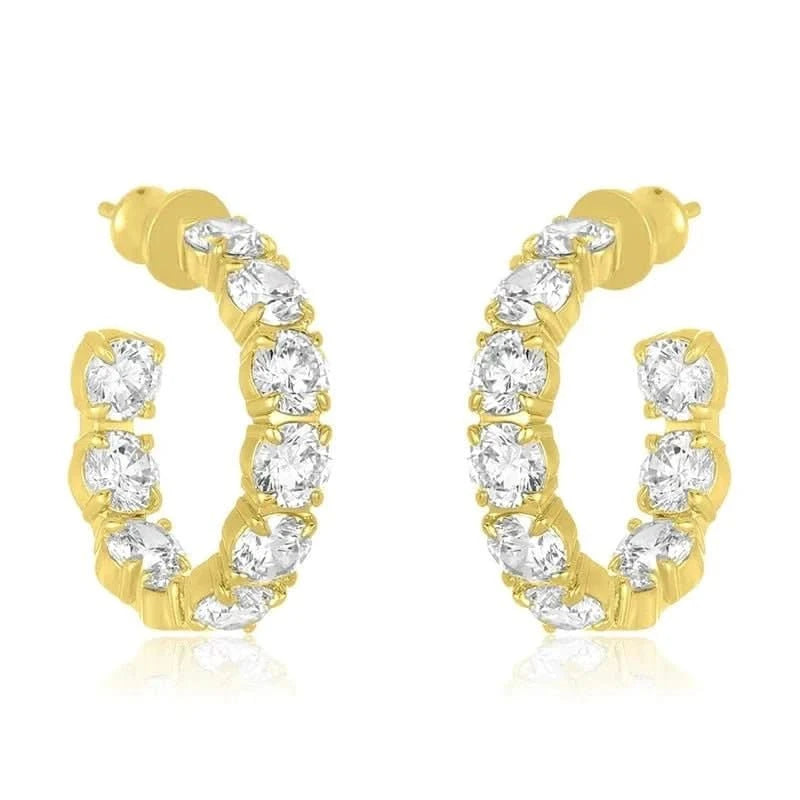 Cubic Zirconia Huggie Earrings