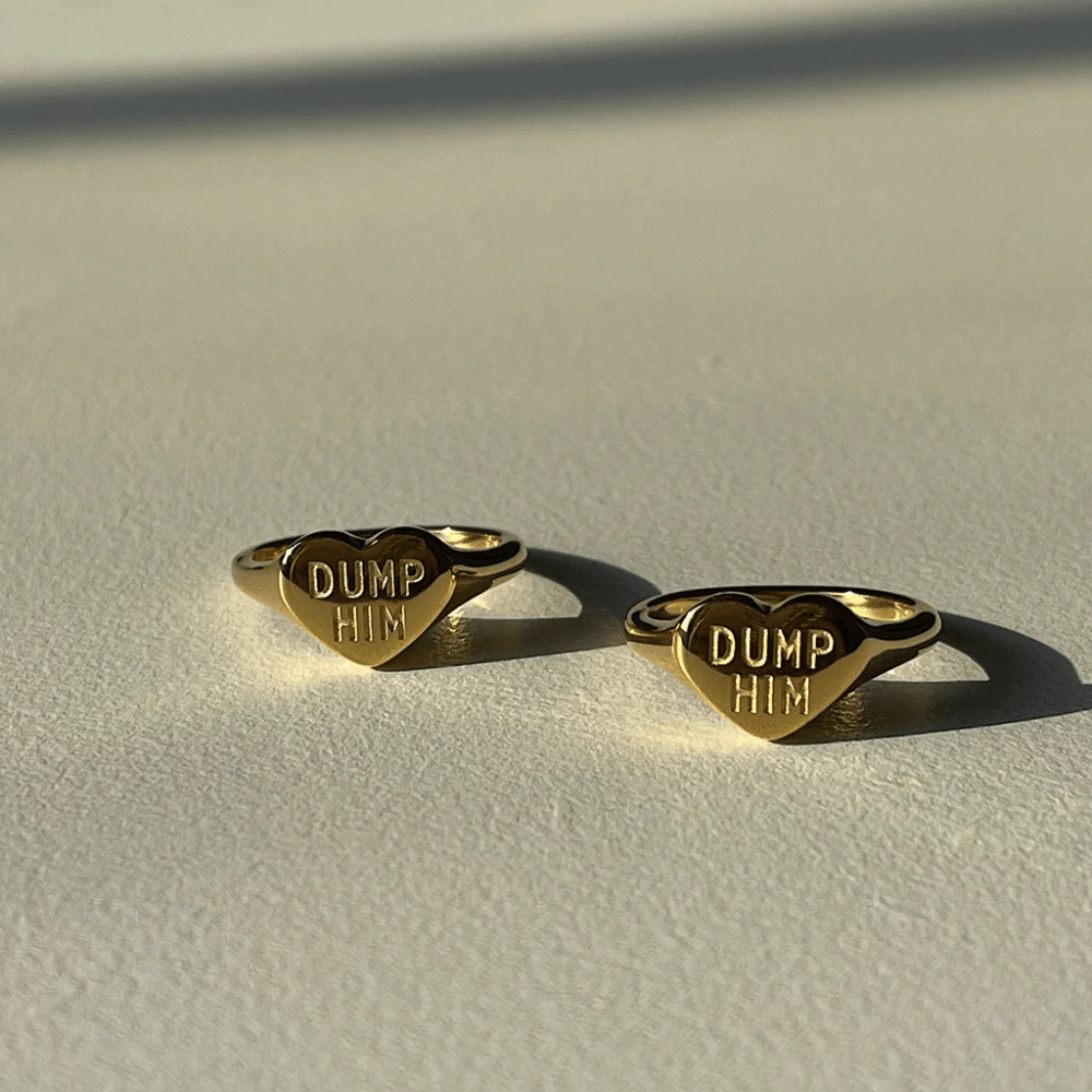 DUMP HIM Gold Plated Ring