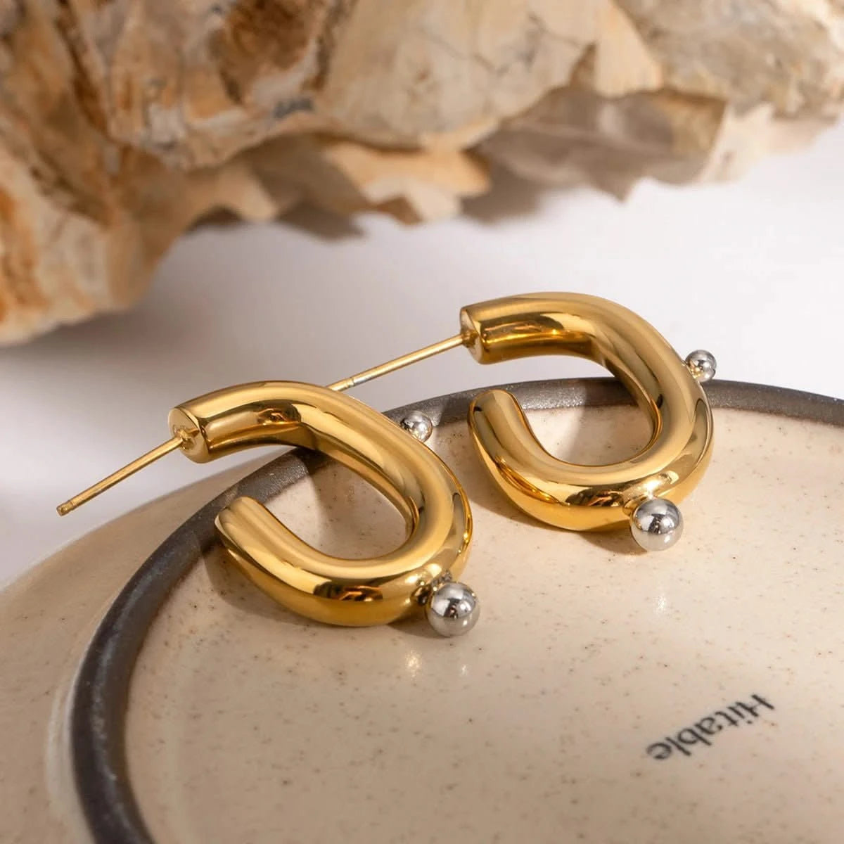 Elegant Gold/Silver Statement Earrings - Fashionable Women's Accessories