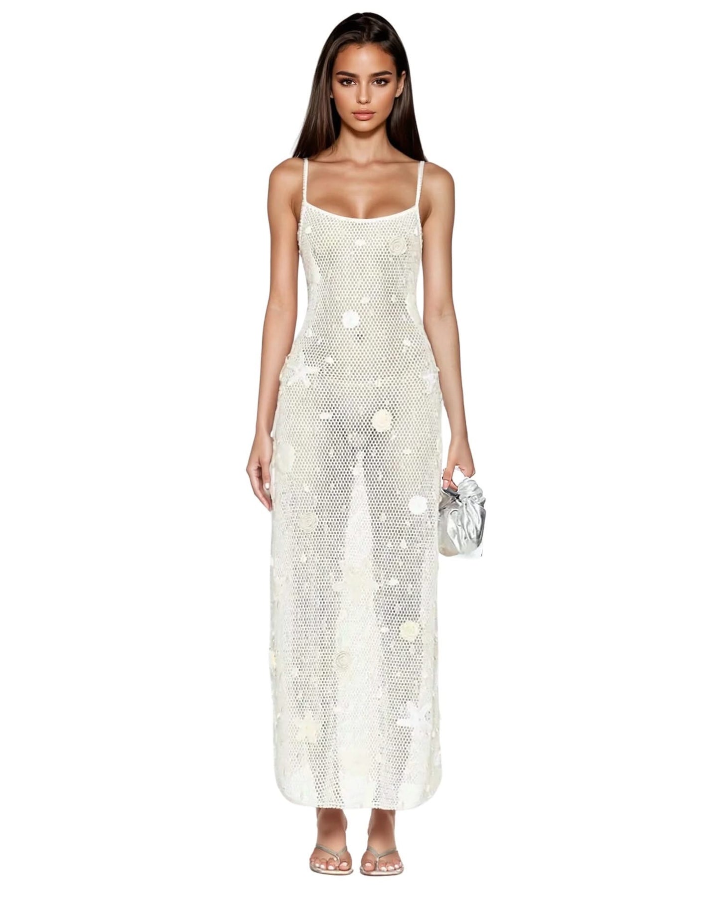 Elegant Pearl Maxi Dress β Summer Evenings