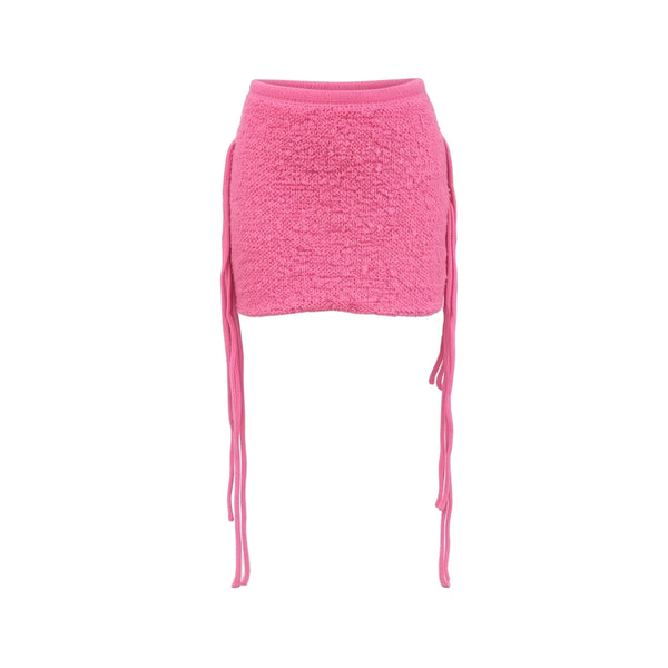 Fuzzy Knit Mini Skirt — pink front