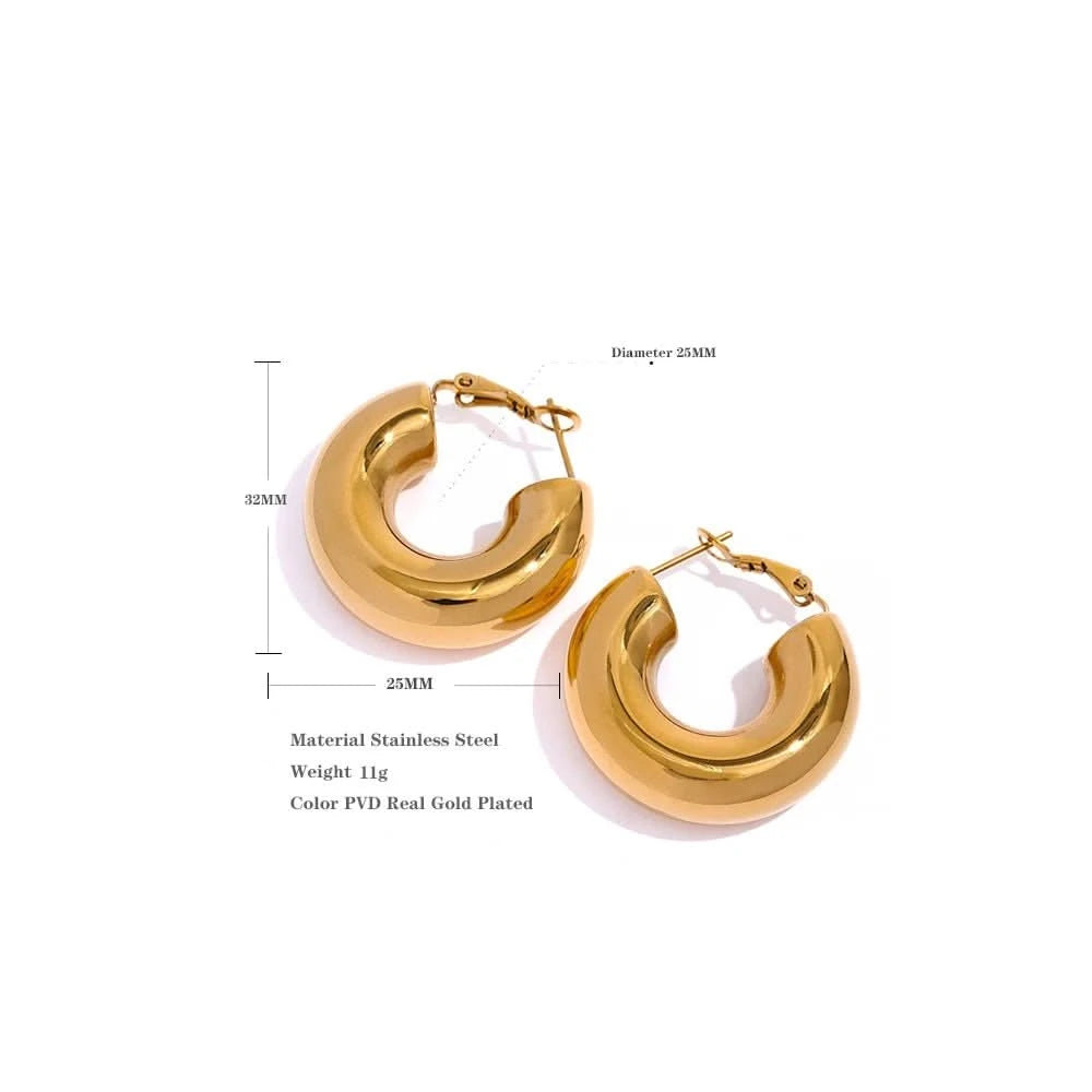 Gleam Hoop Earrings - Size Details