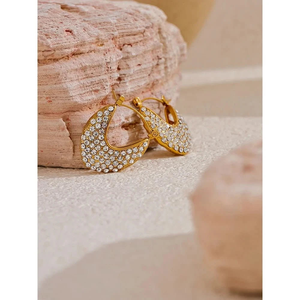 Gold Glistening Hoop Earrings