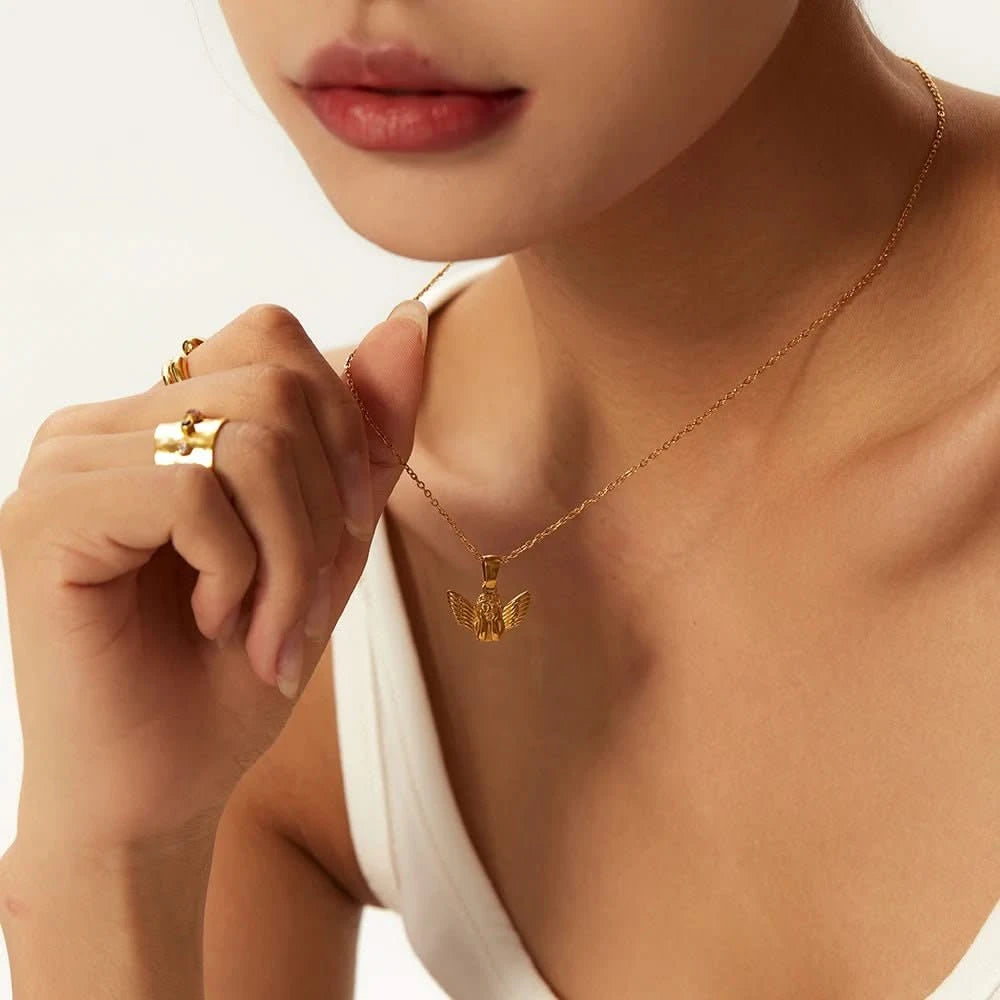 Gold Angel Wing Necklace