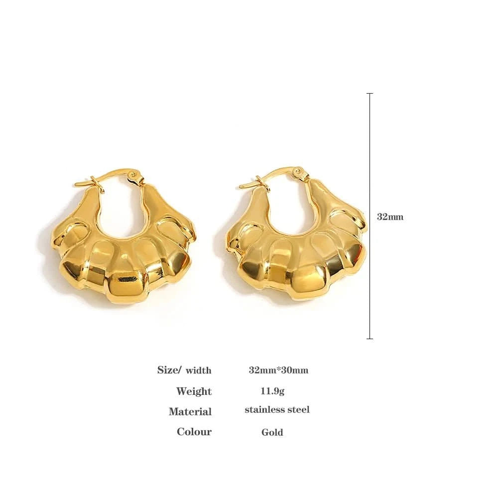 Gold Plated Purse Hoop Earrings - Chic, Lightweight