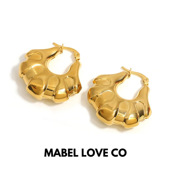 Gold Plated Purse Hoop Earrings - Chic, Lightweight
