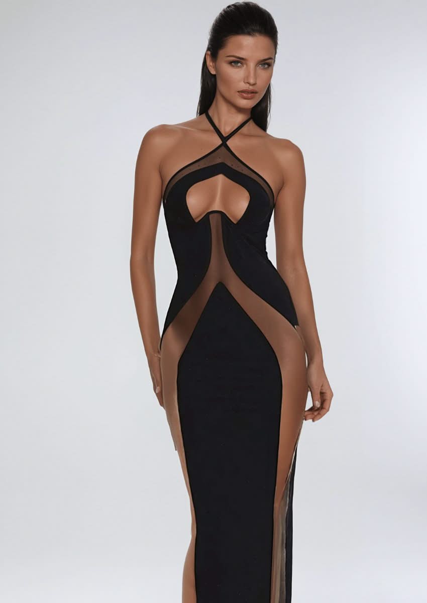 Halter Sheer Dress