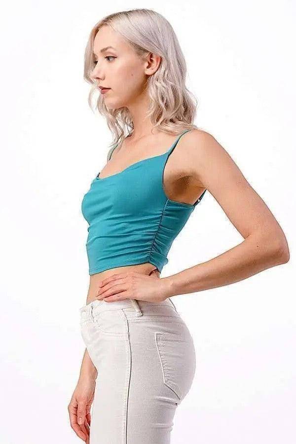 Fit Ruched Side Cami Crop Top, [product type]