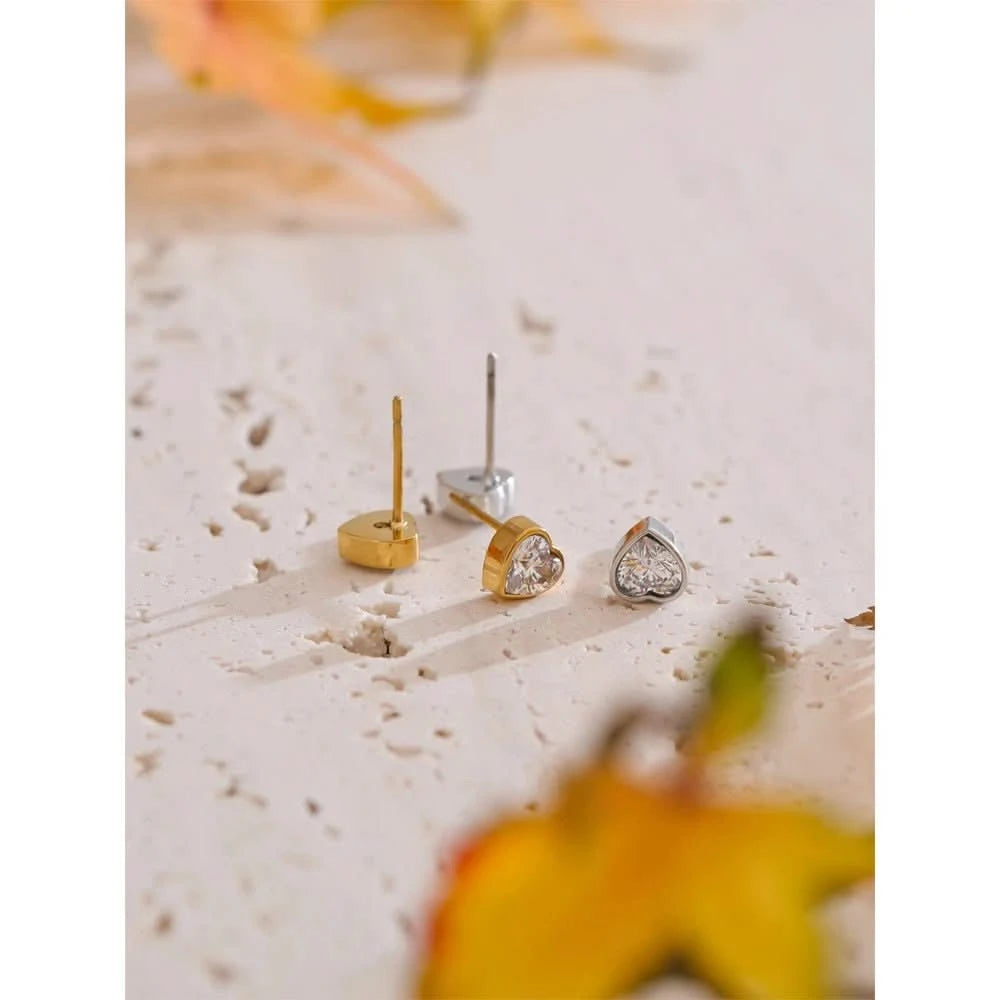 Heart Stud Earrings - Dazzling Love Jewelry