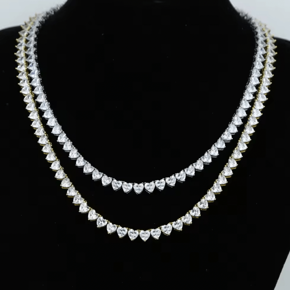 Heart Tennis Necklace