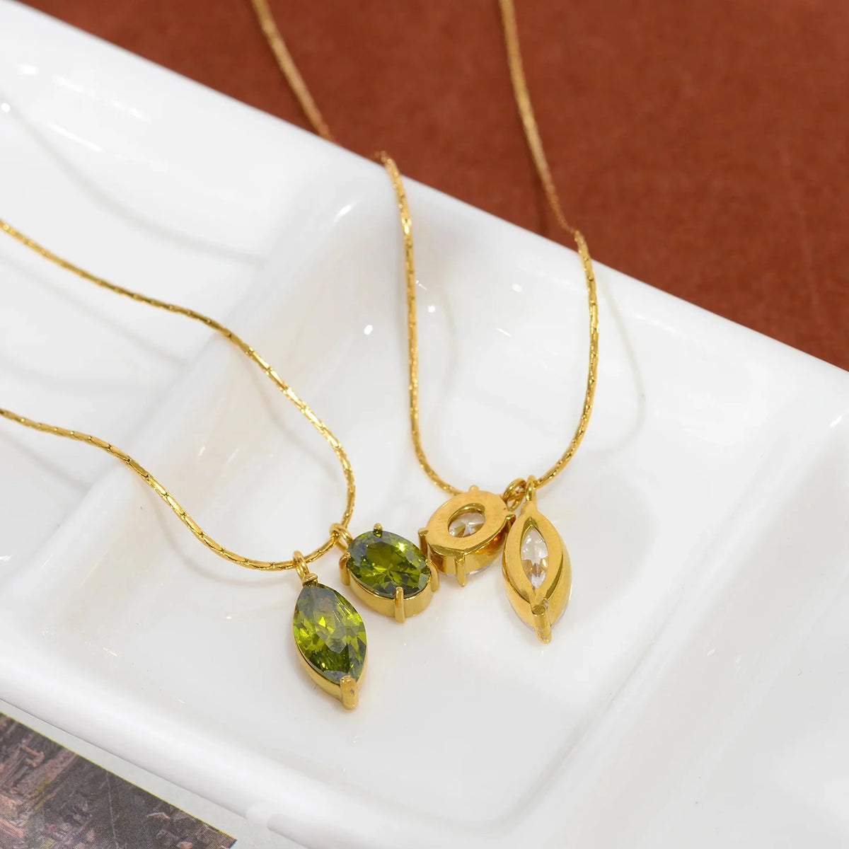 Double Crystal Drop Necklace — lifestyle 05