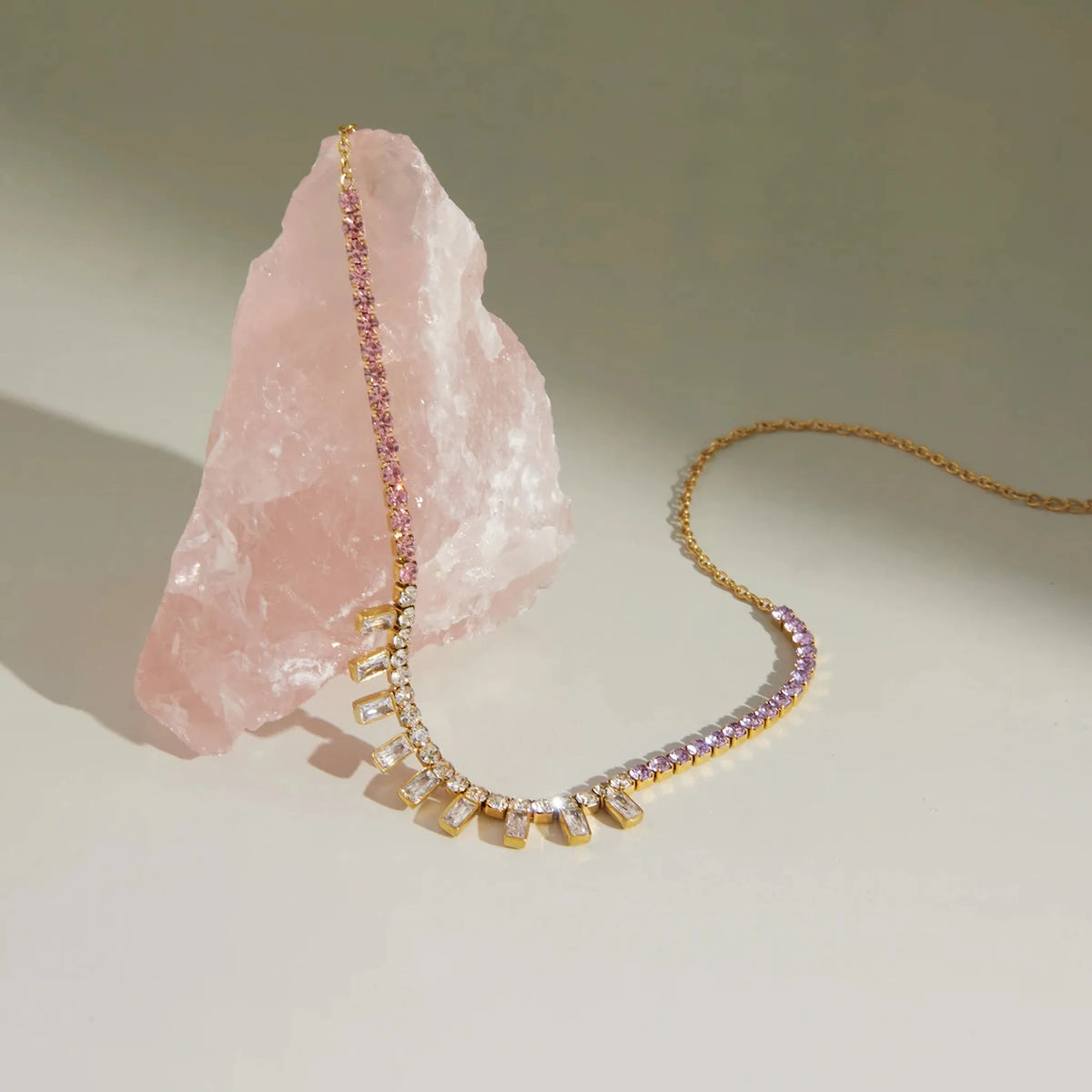 Ombre Crystal Tennis Necklace — lifestyle 06