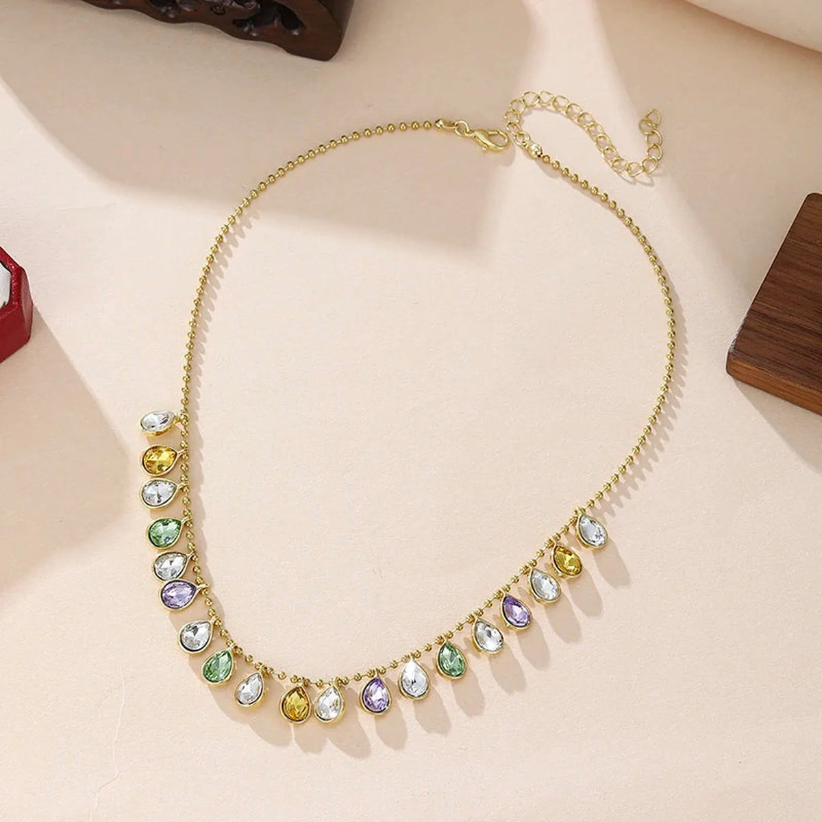 Multicolour Teardrop Crystal Necklace — lifestyle 06
