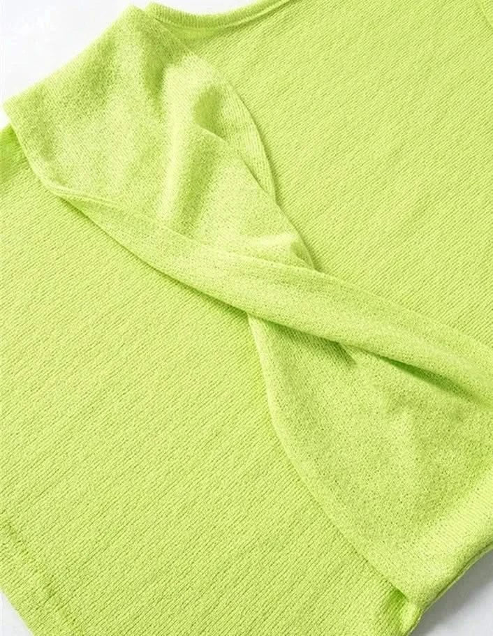 Knitted Ruched Crop Top and Skirt